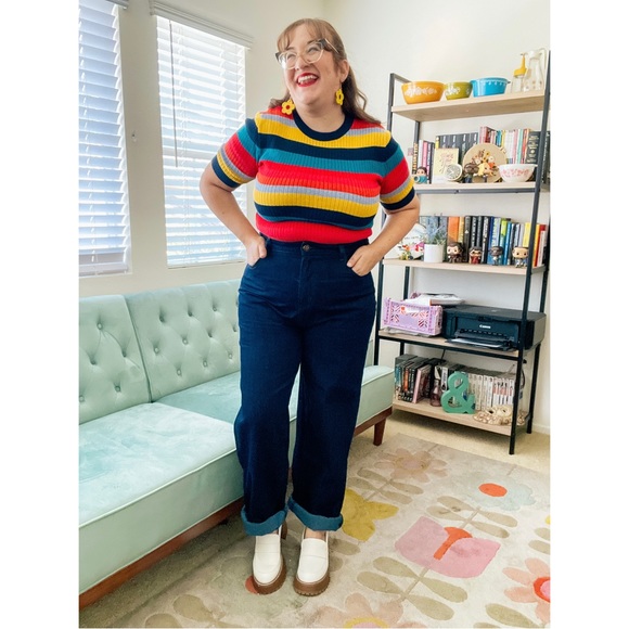 ModCloth Rainbow Embroidered Jeans - Picture 6 of 10